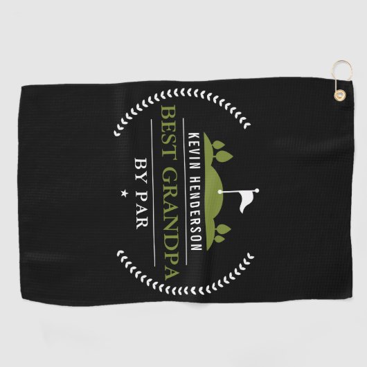 Gepersonaliseerde beste opa op transactiebasis golfhanddoek (Horizontaal)