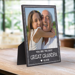 Gepersonaliseerde Beste Opa Rustieke Krijtbord Fotoplaat