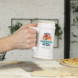 Gepersonaliseerde beste opa van vader Retro Golfin Bierpul