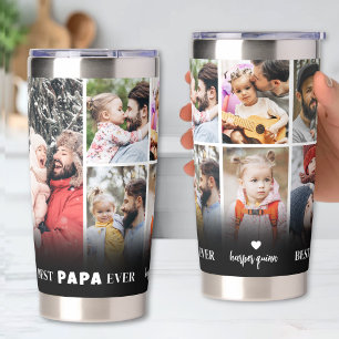 Gepersonaliseerde Beste Papa 8 Foto Collage Vader Geïsoleerde Drinkbeker