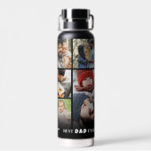 Gepersonaliseerde Beste Papa Fotocollage Vader Waterfles (Achterkant)