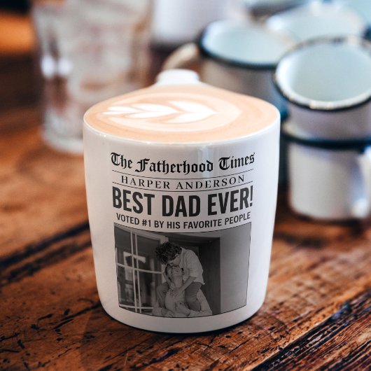 Gepersonaliseerde beste papa ooit krant espresso kop