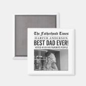 Gepersonaliseerde beste papa ooit krantenfoto magneet (Voorkant / Achterkant)