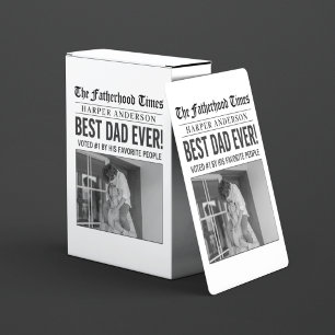 Gepersonaliseerde beste papa ooit krantenfoto pokerkaarten