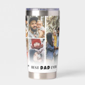 Gepersonaliseerde Beste Vader Ooit 8 Fotocollage V Geïsoleerde Drinkbeker (Achterkant)