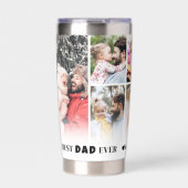 Gepersonaliseerde Beste Vader Ooit 8 Fotocollage V Geïsoleerde Drinkbeker (Voorkant)
