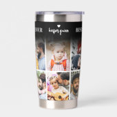 Gepersonaliseerde Beste Vader Ooit 8 Fotocollage V Geïsoleerde Drinkbeker (Links)