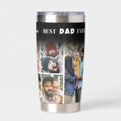 Gepersonaliseerde Beste Vader Ooit 8 Fotocollage V Geïsoleerde Drinkbeker (Achterkant)