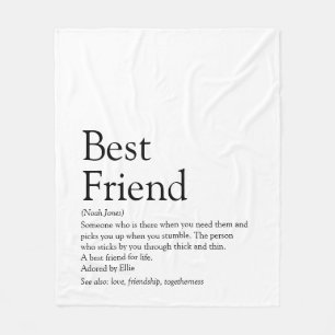 Gepersonaliseerde Beste Vriend Definitie Modern Pl Fleece Deken