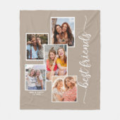 Gepersonaliseerde Beste Vrienden 5 Foto Collage Br Fleece Deken (Voorkant)