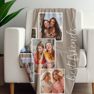 Gepersonaliseerde Beste Vrienden 5 Foto Collage Br Fleece Deken