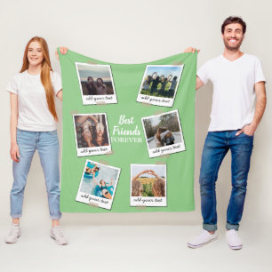 Gepersonaliseerde beste vrienden 6 Foto Aangepast  Fleece Deken