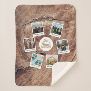 Gepersonaliseerde beste vrienden 6 Foto Aangepast  Sherpa Deken