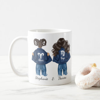 Gepersonaliseerde Beste Vrienden Ram Maagd Meisje Koffiemok