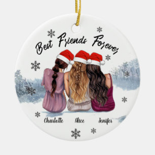 Gepersonaliseerde beste vrienden voor altijd Kerst Keramisch Ornament