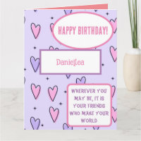 Gepersonaliseerde beste vriendenkaart voor de gebo