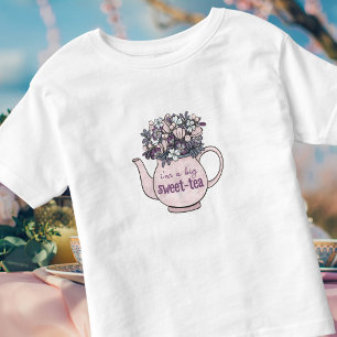Gepersonaliseerde Bestie Floral Teapot Sweetie Kinder Shirts