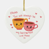 Gepersonaliseerde Bestie Hearts Gift Keramisch Ornament (Achterkant)