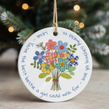 Gepersonaliseerde Bestie Patchwork Bloemen Gift