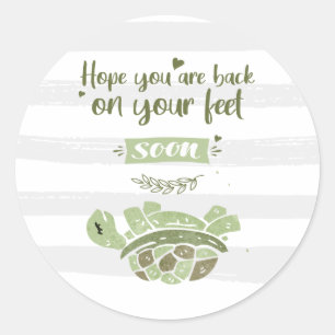 Gepersonaliseerde beterschapswensen Cute sympathie Ronde Sticker