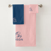 Gepersonaliseerde bewerkbare kleuren Elegant Scrip Bad Handdoek (Insitu)