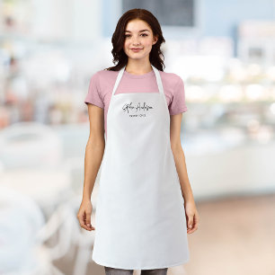 Gepersonaliseerde bewerkbare kleuren Trendy modern Schort