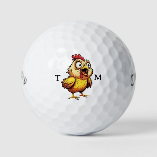 Gepersonaliseerde bezorgde kip Callaway golfballen (Voorkant)