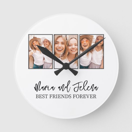 Gepersonaliseerde BFF-fotosjabloon voor vriendscha Ronde Klok (Voorkant)