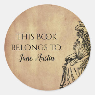 Gepersonaliseerde Bibliotheek Boekplaat  Perkament Ronde Sticker