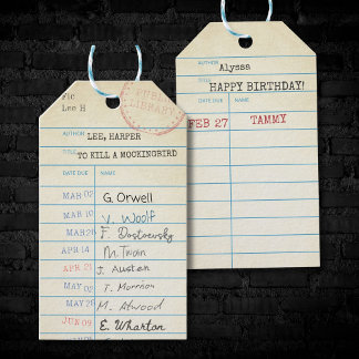 Gepersonaliseerde bibliotheek Kaart Cadeaulabel