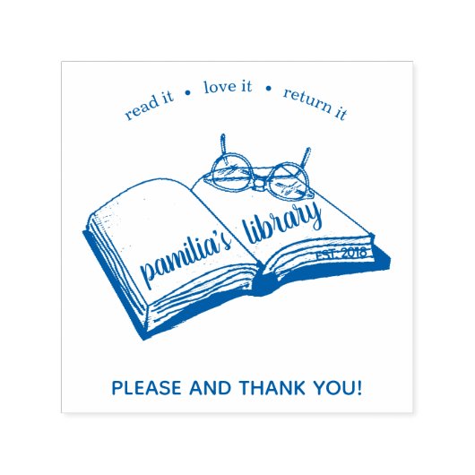 Gepersonaliseerde Bibliotheek Stempel Read It Love (Design)