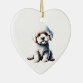 Gepersonaliseerde Bichon Frise Hond Puppy Keramisch Ornament (Rechts)