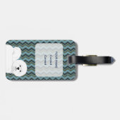 Gepersonaliseerde Bichon Frise - Sage Blue Navy Ch Bagagelabel (Achterkant horizontaal)