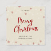 Gepersonaliseerde Biege Snowflake Merry Kerstmis Informatiekaartje (Voorkant)
