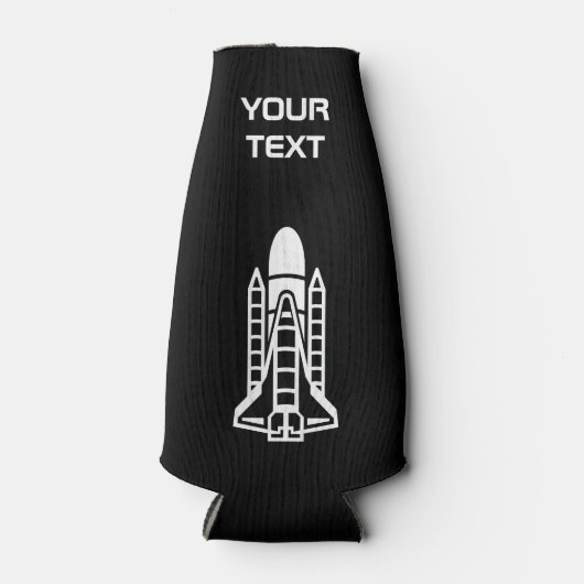 Gepersonaliseerde bierfleskoeler met ruimteraket flesjeskoeler (Voorkant)