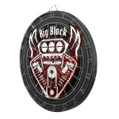 Gepersonaliseerde Big Block Racing Engine Dartbord (Voorkant Rechts)