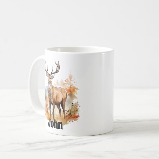 Gepersonaliseerde Big Buck Deer Mok (Voorkant links)