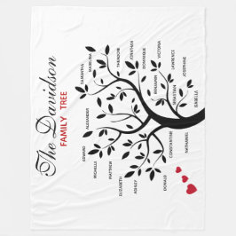 Gepersonaliseerde Big Family Tree (20 namen) Fleece Deken