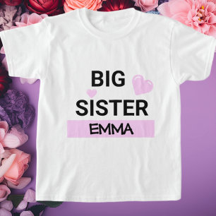 Gepersonaliseerde Big Sister Love T-shirt