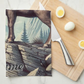 Gepersonaliseerde Bighorn Schaap op een Rocky Outc Theedoek (Quarter Fold)