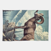 Gepersonaliseerde Bighorn Schaap op een Rocky Outc Theedoek (Horizontaal)