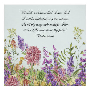 Gepersonaliseerde Bijbel Verse Bloemen Wall Art Perfect Poster