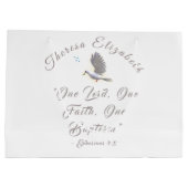 Gepersonaliseerde Bijbelvers Baptismal Groot Cadeauzakje (Achterkant)