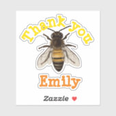 Gepersonaliseerde bijen Dank u Sticker (Vel)