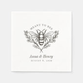 Gepersonaliseerde bijenbruiloft "Meant to Bee" Servet (Voorkant)