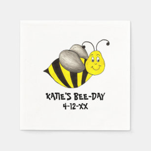Gepersonaliseerde bijendag: Bumblebee Birthday Servetten