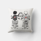 Gepersonaliseerde Biker Wedding Gift Throw Cushion Kussen (Achterkant)