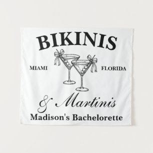 Gepersonaliseerde bikini's & martinis vrijgezellen wandkleed