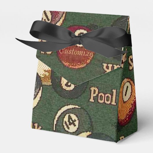 Gepersonaliseerde biljartballen achtergrond bedankdoosjes (Voorkant Zijde)