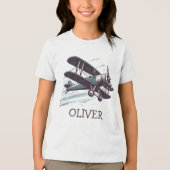 Gepersonaliseerde  Biplane Aviator Tri-Blend Shirt (Voorkant)